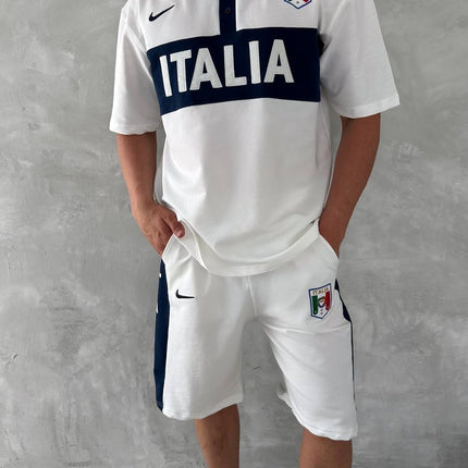 Italia Inspired Men's Polo & Shorts Set – Athletic Heritage with Bold National Style
