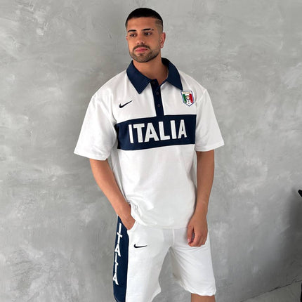 Italia Inspired Men's Polo & Shorts Set – Athletic Heritage with Bold National Style