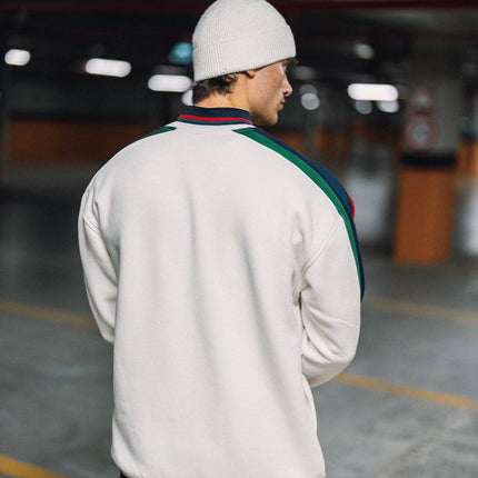 Italia Full-Zip Track Jacket - White with Red and Navy Accents