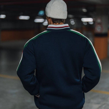 Italia Full-Zip Track Jacket - White with Red and Navy Accents