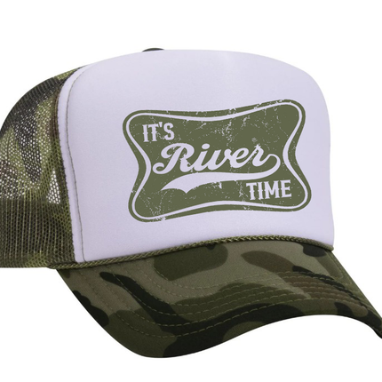 It's River Time Green Design Adult Otto Foam Trucker Hat