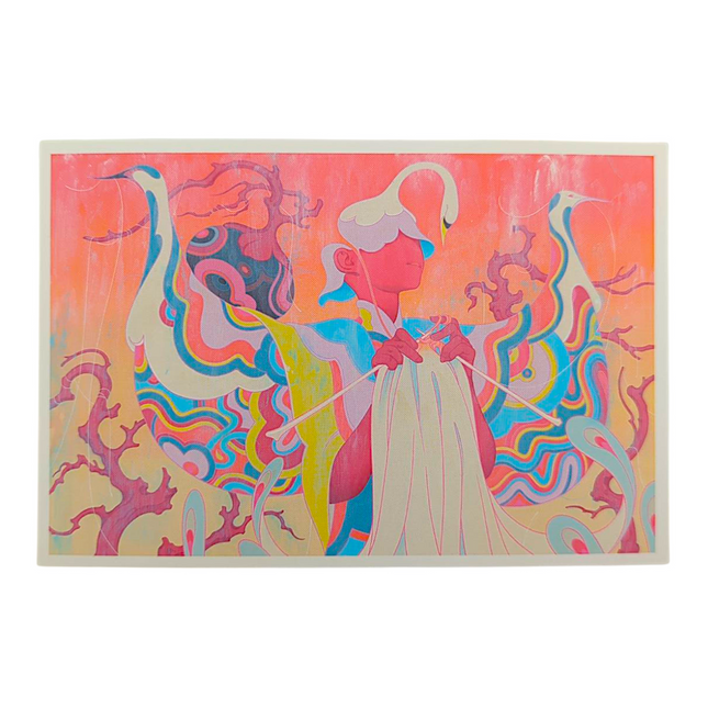 James Jean "Knitting" Postcard