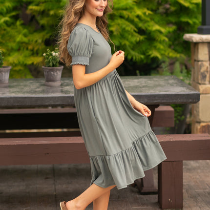 Jess Short Sleeve Midi Dress