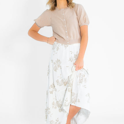 Jill Floral Stretch Waist Floral Tiered Maxi Skirt - FINAL SALE
