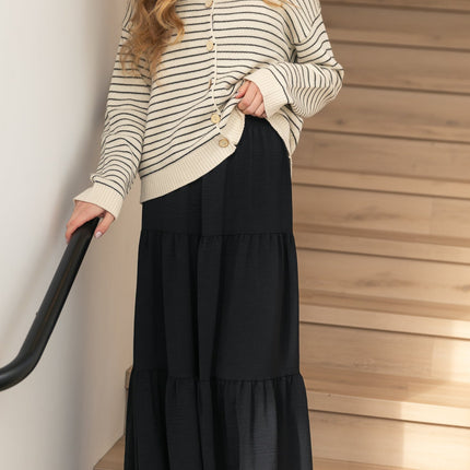 Jill Stretch Waist Tiered Maxi Skirt