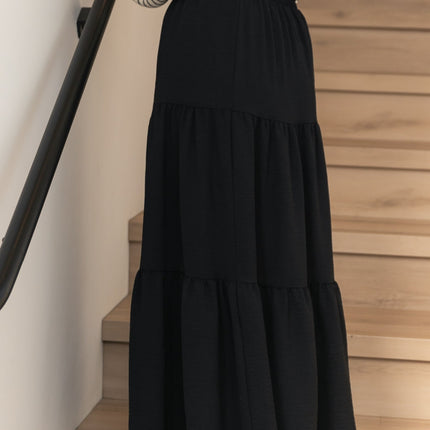 Jill Stretch Waist Tiered Maxi Skirt