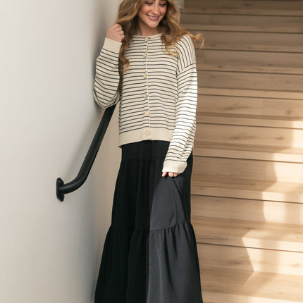 Jill Stretch Waist Tiered Maxi Skirt