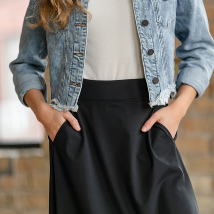 Jo Lightweight Active A-Line Midi Skirt