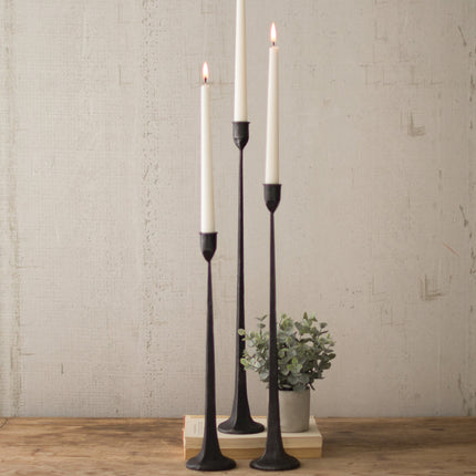 Black Cast Iron Candle Holders