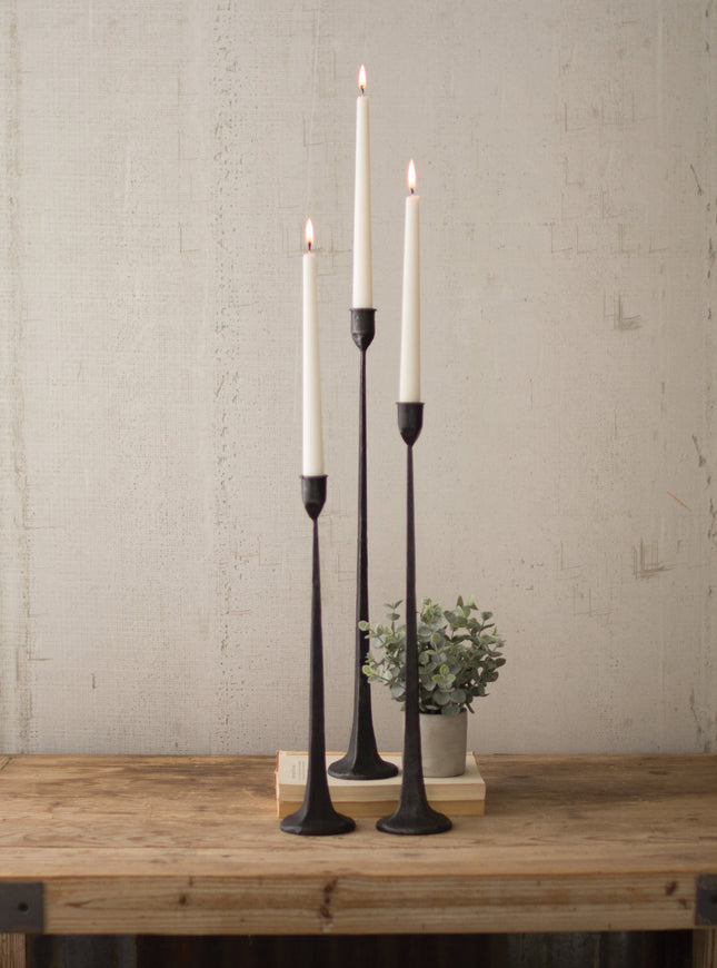 Black Cast Iron Candle Holders