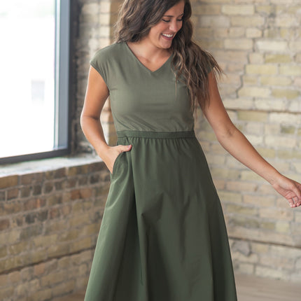 Kate Cap Sleeve Midi Dress