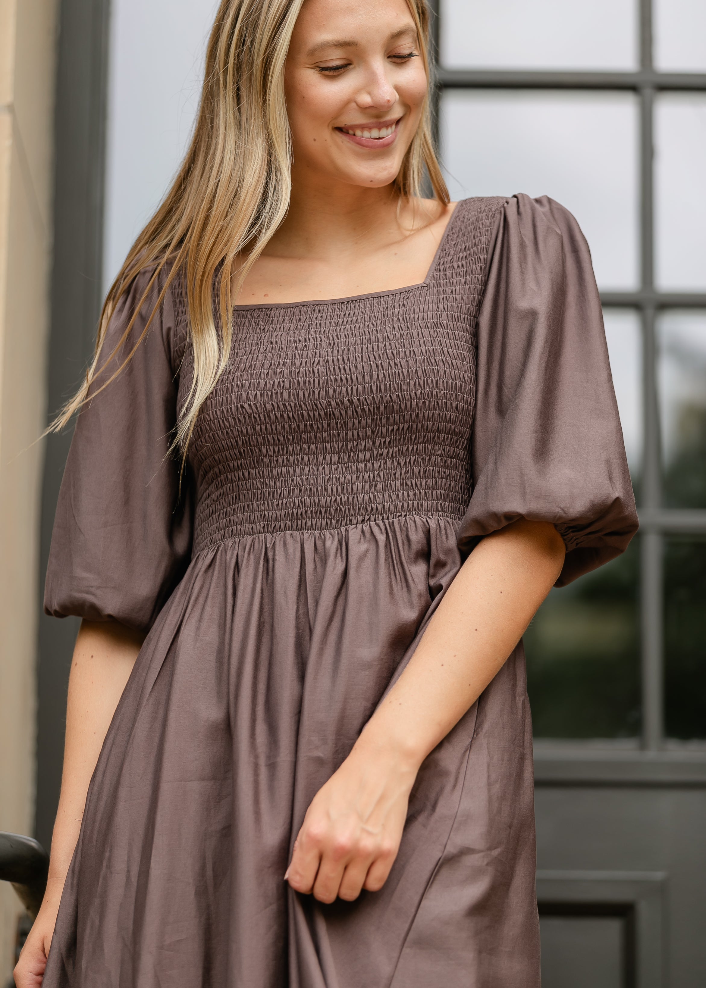 Kayleen Smocked Bodice Maxi Dress