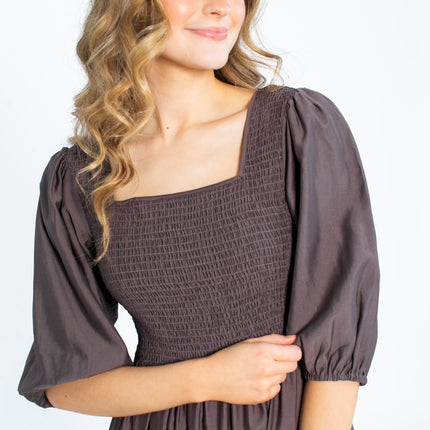 Kayleen Smocked Bodice Maxi Dress