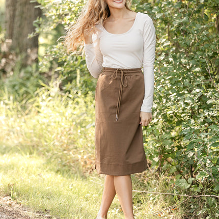 Kelly Drawstring Midi Skirt