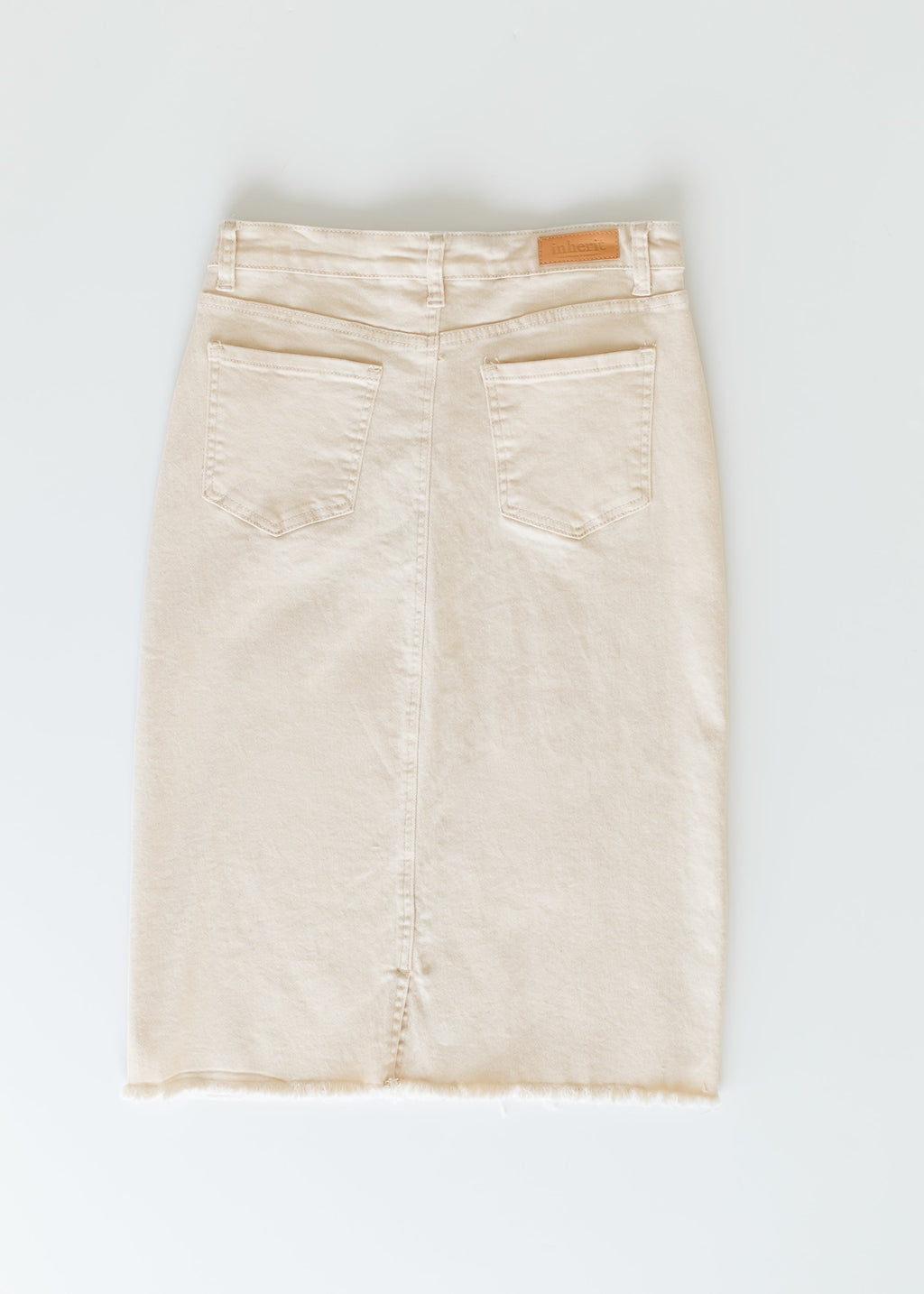 Kobe Raw Hem Denim Midi Skirt