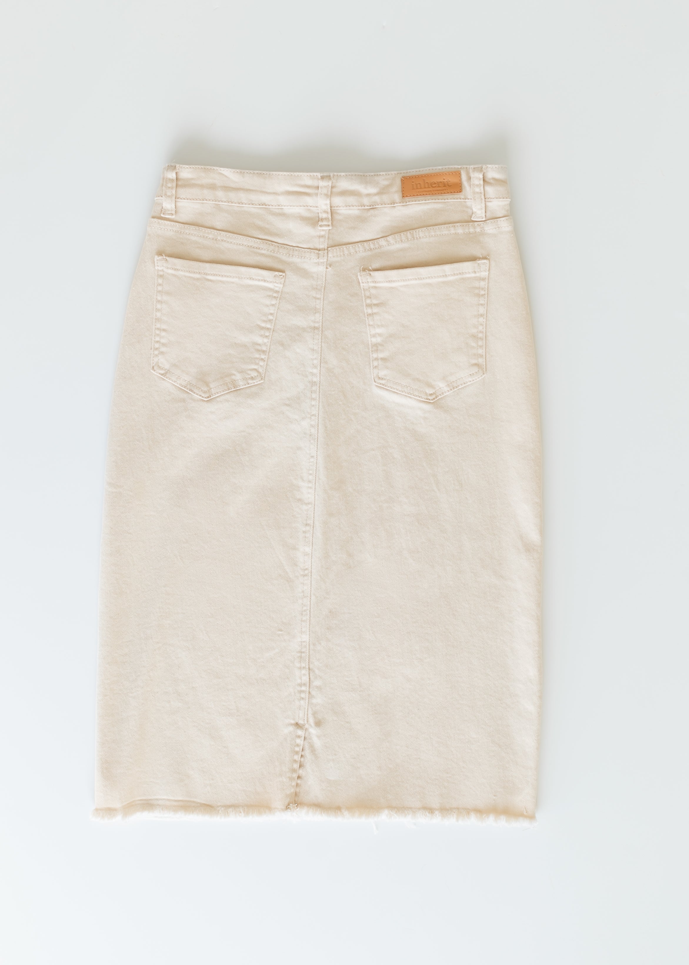 Kobe Raw Hem Denim Midi Skirt