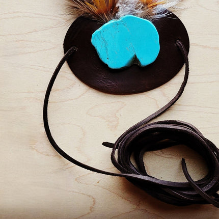 **Turkey & Long White Feather Hat Band (Band Only) 983q