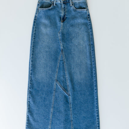 Lee A-Line Raw Hem Maxi Skirt