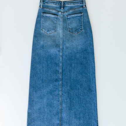 Lee A-Line Raw Hem Maxi Skirt