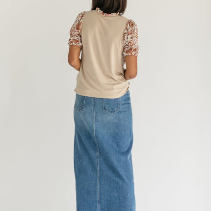 Lee A-Line Raw Hem Maxi Skirt