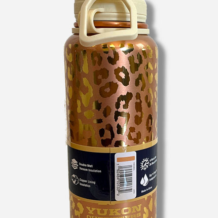 Buc-ee's Yukon Outfitters Gold Leopard Print 32oz Water Bottle
