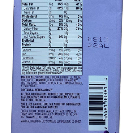 Chocolate Bars, Dark, Stevia Sweetened, Lily's