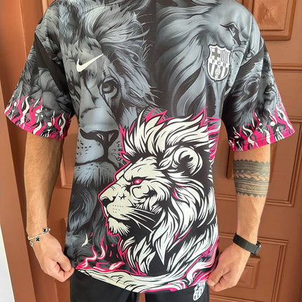 Lion Blaze Men's Graphic Tee & Flame Shorts Set – Fiery Streetwear with Bold Lion Print