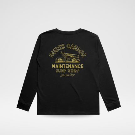 LONG SLEEVE DUDES GARAGE TEE - BLACK