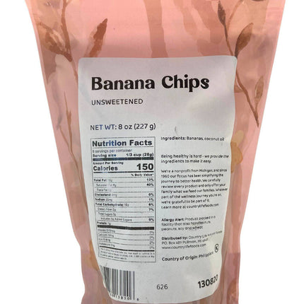 Banana Chips, Unsweetened