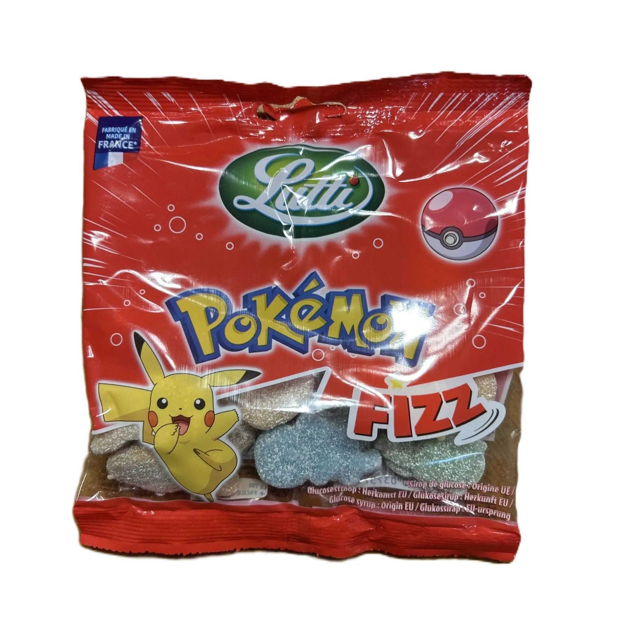 Lutti Pokémon Fizz – Fizzy Pokémon Themed Chewy Candy 70g Bag (France)