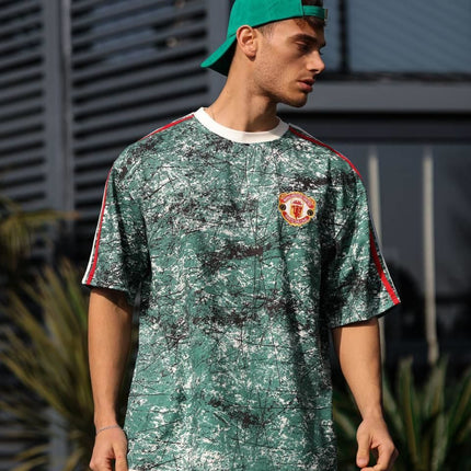 Manchester United Oversized T-shirt with Shoulder Stripe Detail