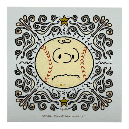 Marq Spusta "Charlie Brown Baseball Head" Micro Print