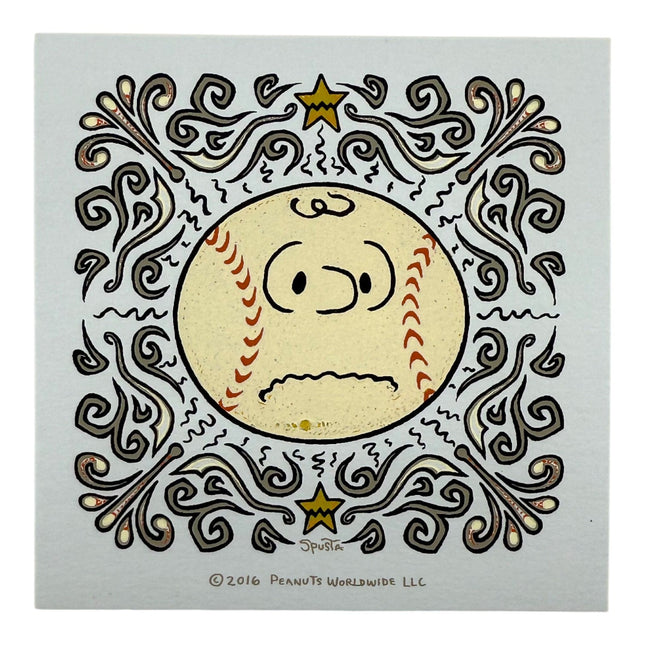 Marq Spusta "Charlie Brown Baseball Head" Micro Print