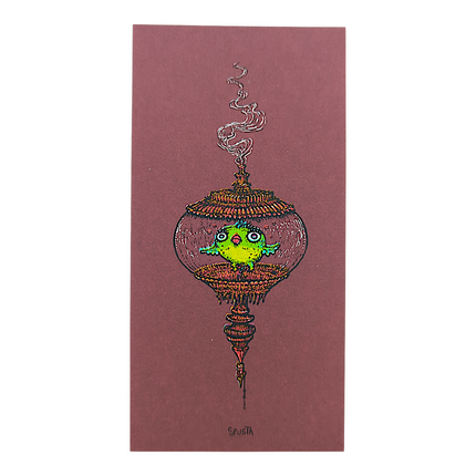 Marq Spusta Fish in Bowl (Merlot) Micro Print