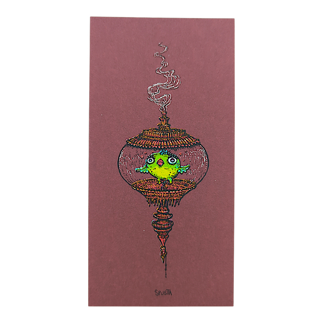Marq Spusta Fish in Bowl (Merlot) Micro Print