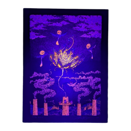 Marq Spusta "Flower From a Smokestack (Black)" Print