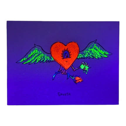 Marq Spusta Flying Heart with Rose (Nude Shimmer) Micro Print