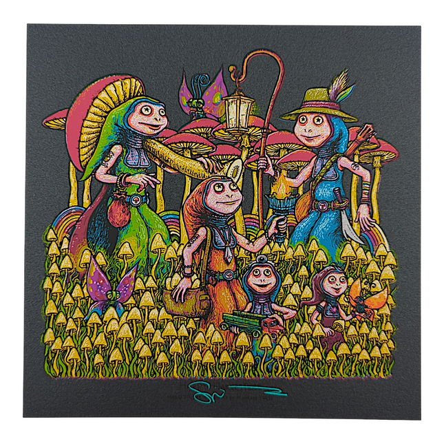 Marq Spusta "Happy Harvesters" (Black Shimmer) Mini Print
