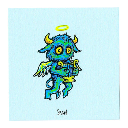 Marq Spusta "Harp Angel" (Light Blue Shimmer) Micro Print