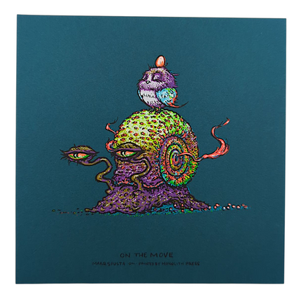Marq Spusta "On The Move" (Dark Teal) Mini Print