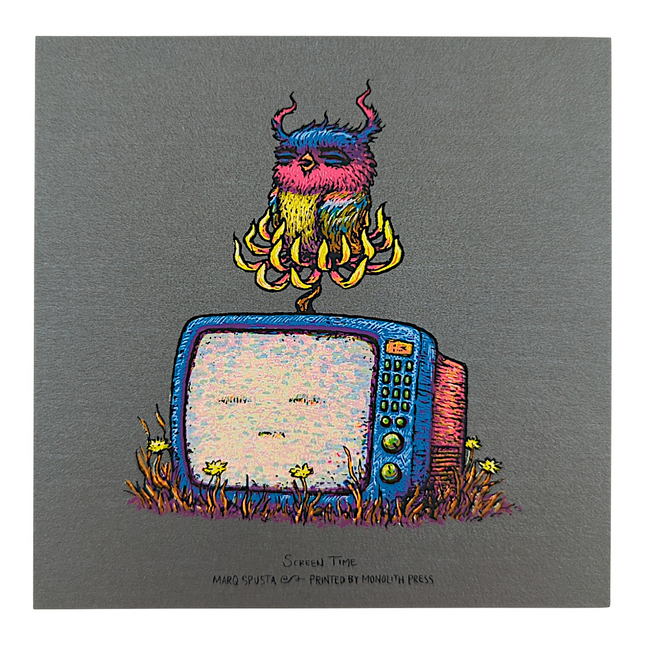 Marq Spusta "Screen Time" (Wet Cement) Mini Print