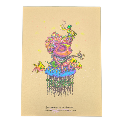 Marq Spusta "Serenading In The Serene" (Antique Gold) Mini Print