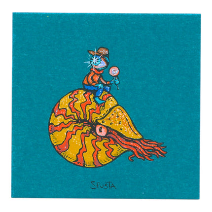 Marq Spusta Shrimp Rider (Teal Shimmer) Micro Print