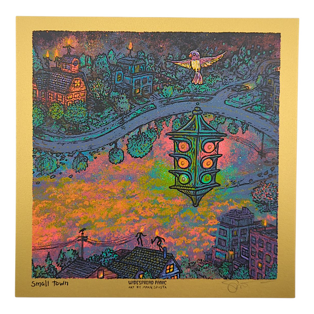 Marq Spusta "Small Town" (Gold) Mini Print