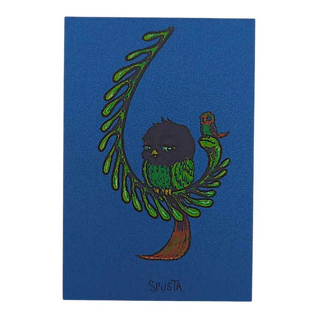 Marq Spusta Some Odd Birds (Dark Blue Shimmer) Micro Print