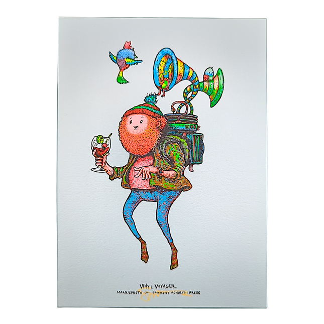 Marq Spusta "Vinyl Voyager" (Powder Blue) Mini Print