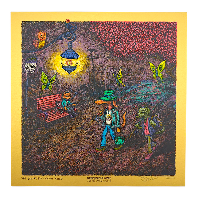 Marq Spusta "We Walk Each Other Home" (Gold) Mini Print