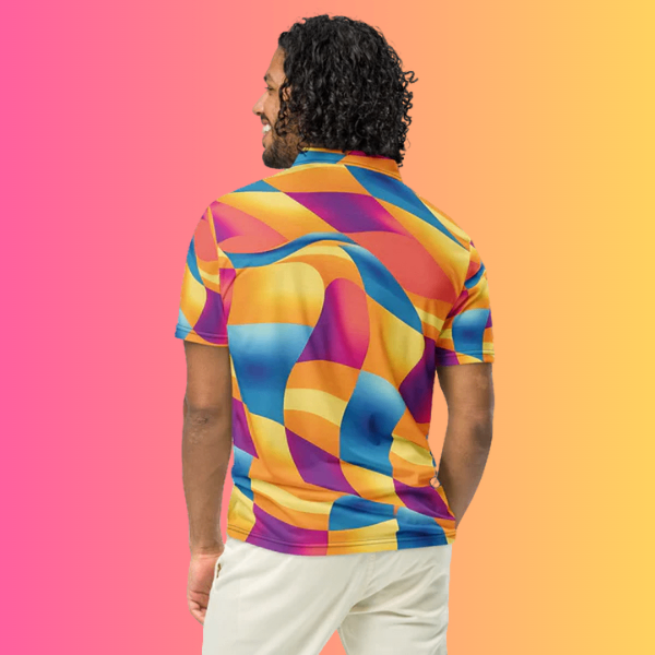 Electrify Your Style with Abstract EDM Polo Shirt