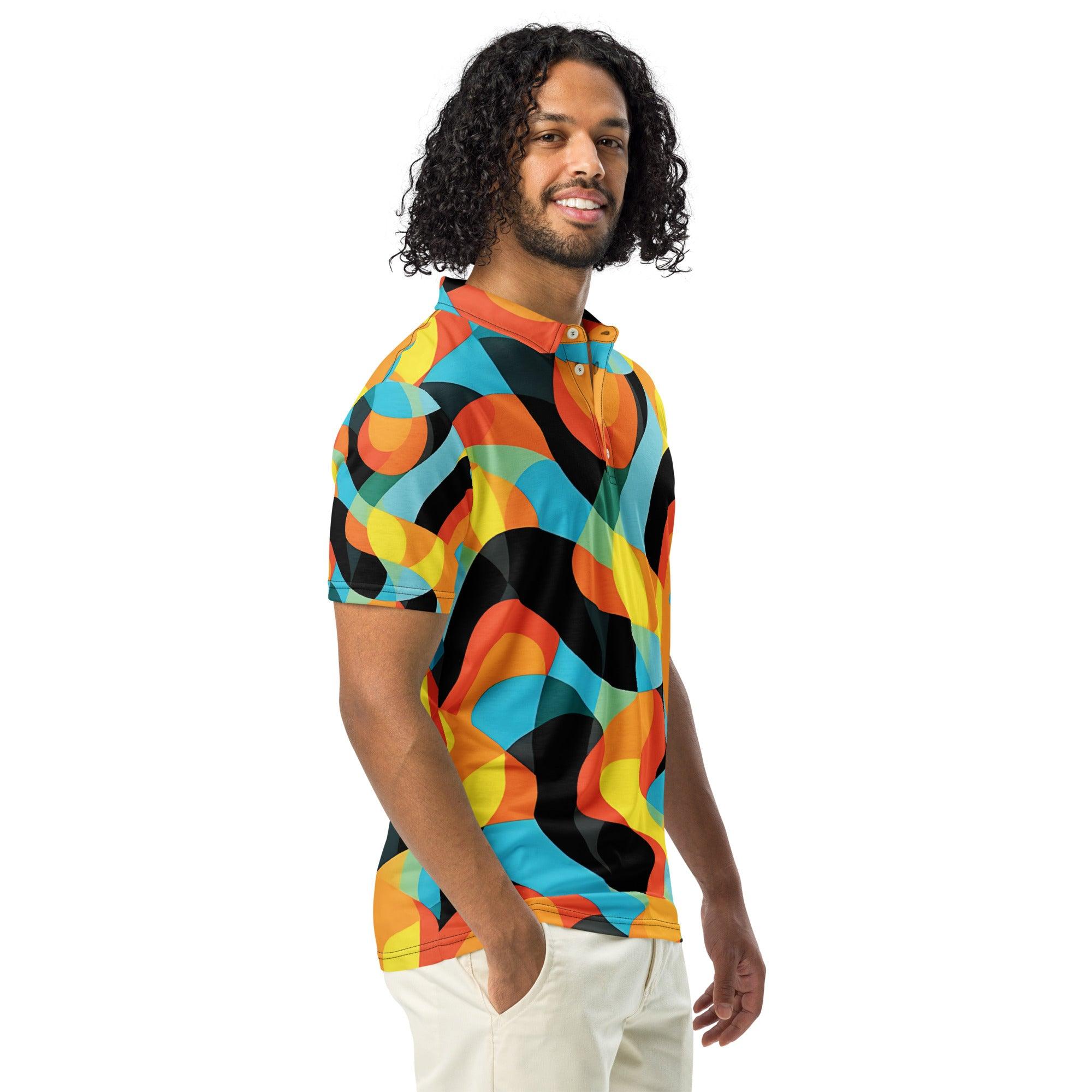 Vibrant Abstract Polo for Raves and Festivals