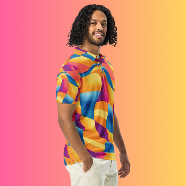 Electrify Your Style with Abstract EDM Polo Shirt